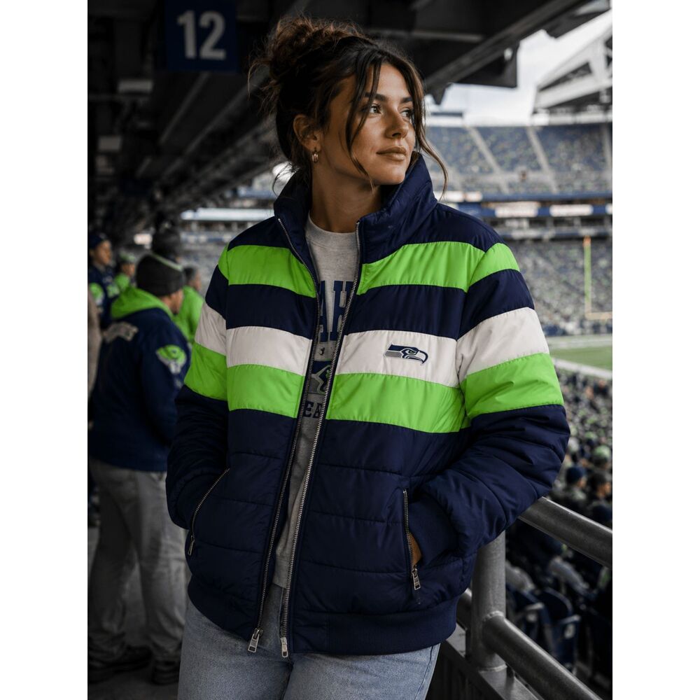 Seattle Seahawks NFL Blue Green Retro WEAR By Erin Andrews   Women's Size XL